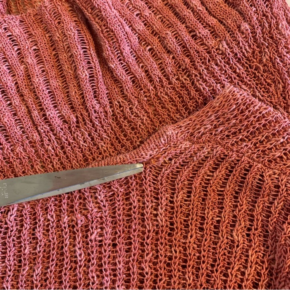 Eileen Fisher Pink Linen asymmetrical Long sleeve top size M - Picture 6 of 8